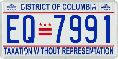DC license plate EQ7991