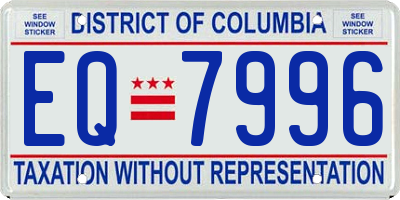 DC license plate EQ7996