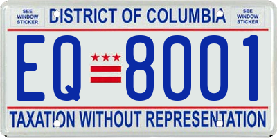 DC license plate EQ8001