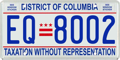 DC license plate EQ8002