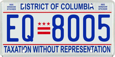 DC license plate EQ8005