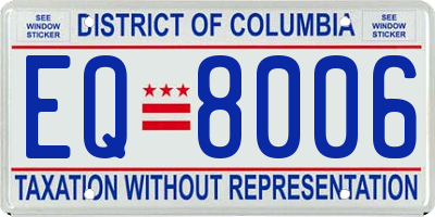 DC license plate EQ8006