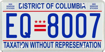 DC license plate EQ8007