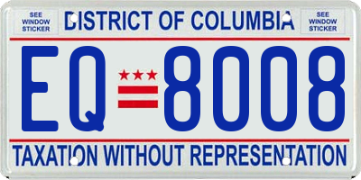 DC license plate EQ8008