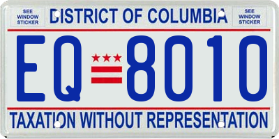DC license plate EQ8010