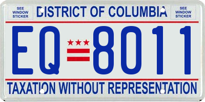 DC license plate EQ8011