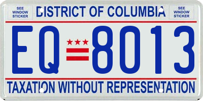 DC license plate EQ8013