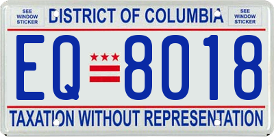DC license plate EQ8018