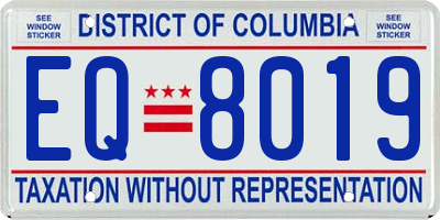 DC license plate EQ8019