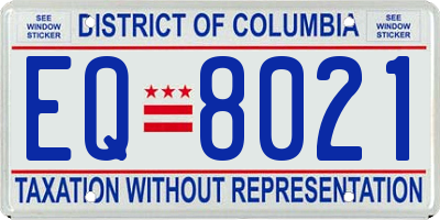 DC license plate EQ8021