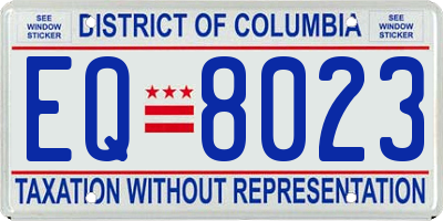 DC license plate EQ8023