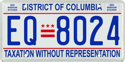 DC license plate EQ8024