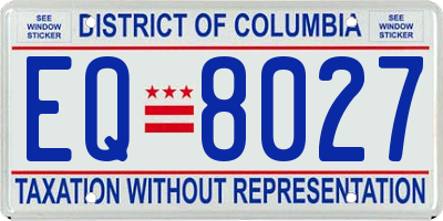 DC license plate EQ8027