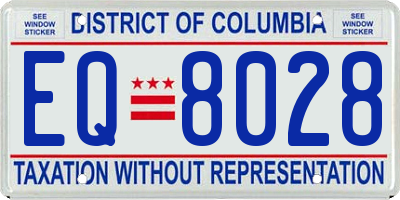 DC license plate EQ8028