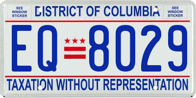 DC license plate EQ8029