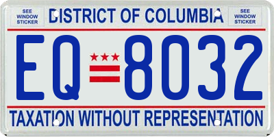 DC license plate EQ8032