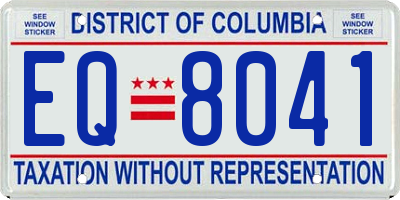 DC license plate EQ8041