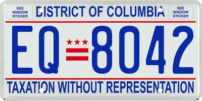 DC license plate EQ8042