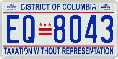 DC license plate EQ8043