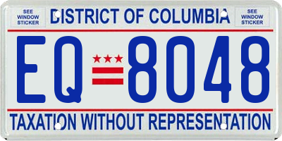 DC license plate EQ8048