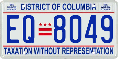 DC license plate EQ8049