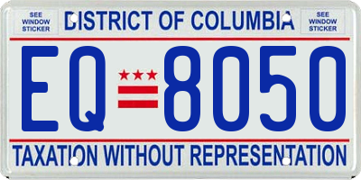 DC license plate EQ8050