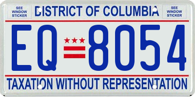 DC license plate EQ8054