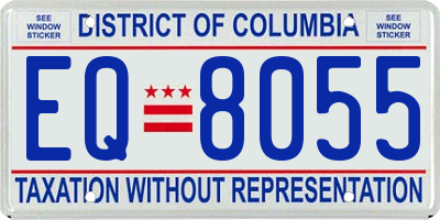 DC license plate EQ8055