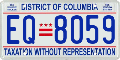 DC license plate EQ8059