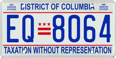 DC license plate EQ8064