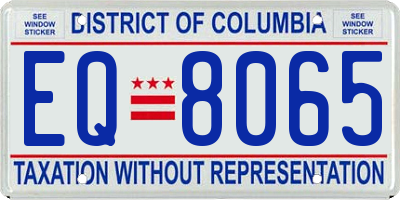 DC license plate EQ8065