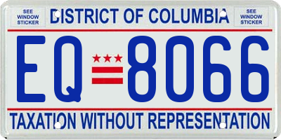 DC license plate EQ8066