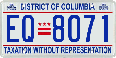 DC license plate EQ8071