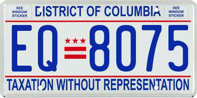 DC license plate EQ8075