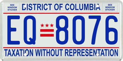 DC license plate EQ8076