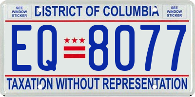 DC license plate EQ8077