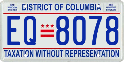 DC license plate EQ8078