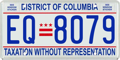 DC license plate EQ8079