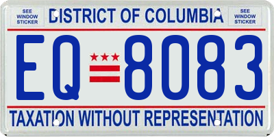 DC license plate EQ8083