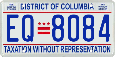 DC license plate EQ8084