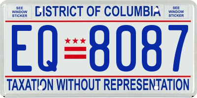DC license plate EQ8087