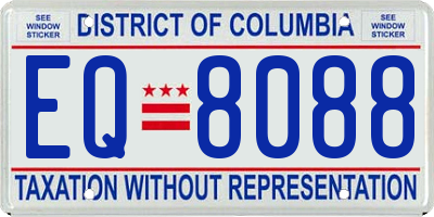 DC license plate EQ8088