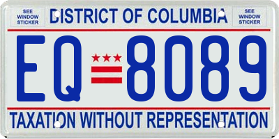 DC license plate EQ8089