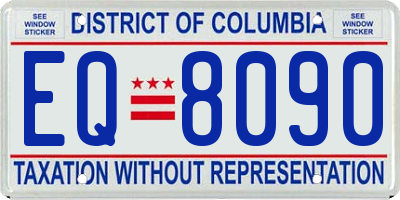 DC license plate EQ8090