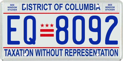 DC license plate EQ8092