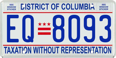 DC license plate EQ8093