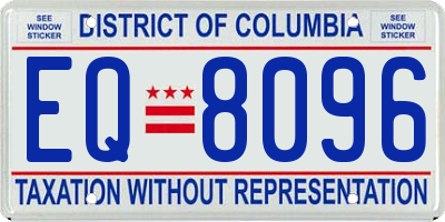 DC license plate EQ8096
