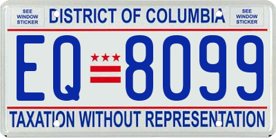 DC license plate EQ8099