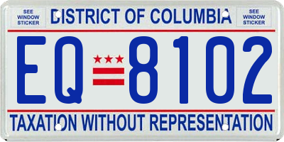 DC license plate EQ8102