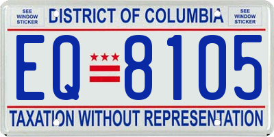 DC license plate EQ8105
